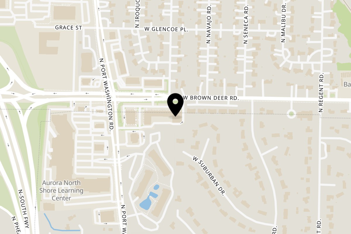 Map showing the location of Maxfield's Pancake House on 333 W Brown Deer Rd in Bayside